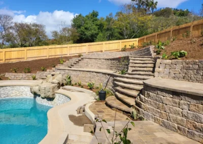 a pool with stairs and steps